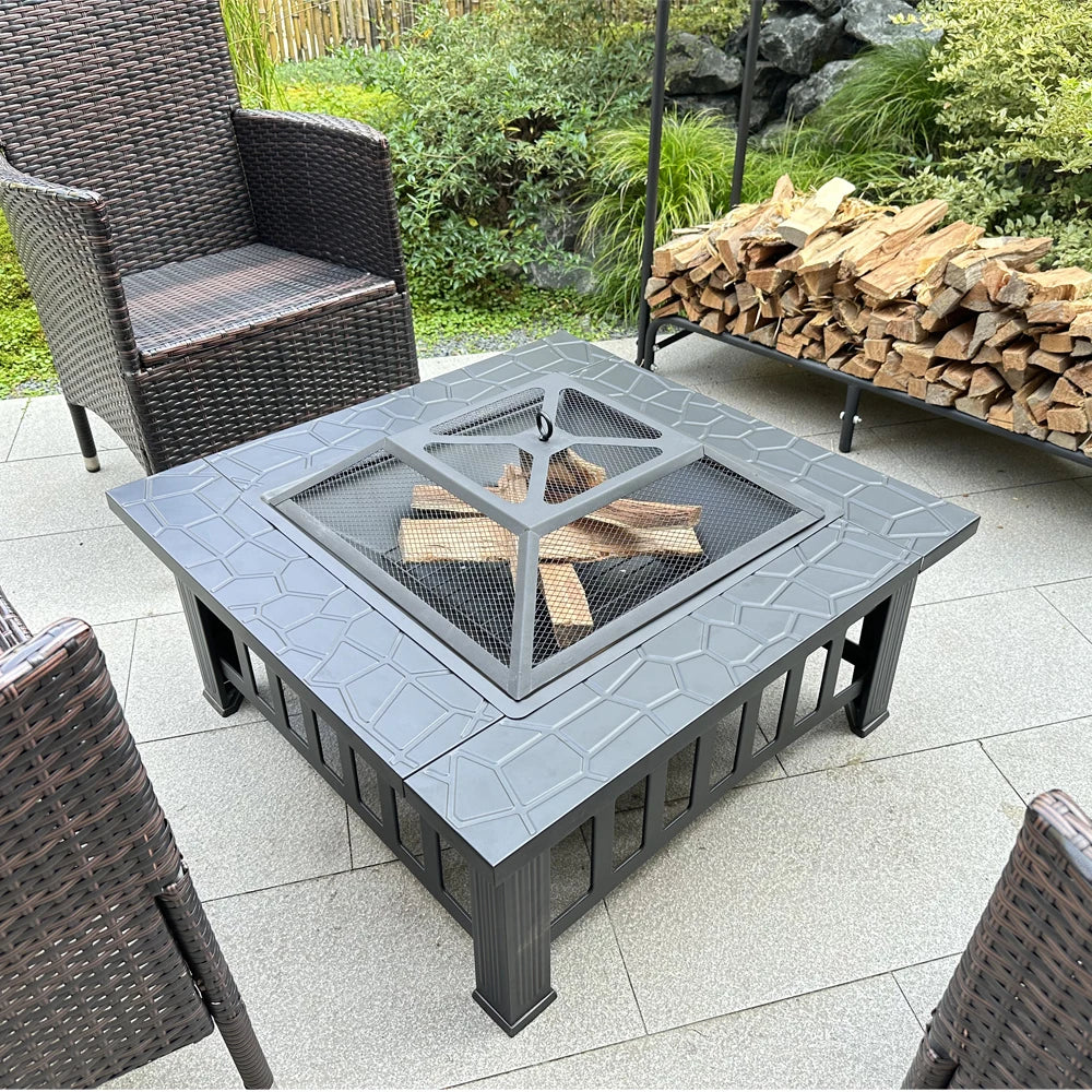 Natural stone fire pit, courtyard retro heating stove, outdoor fire pit platform,  fire column homestay baking stove, winter