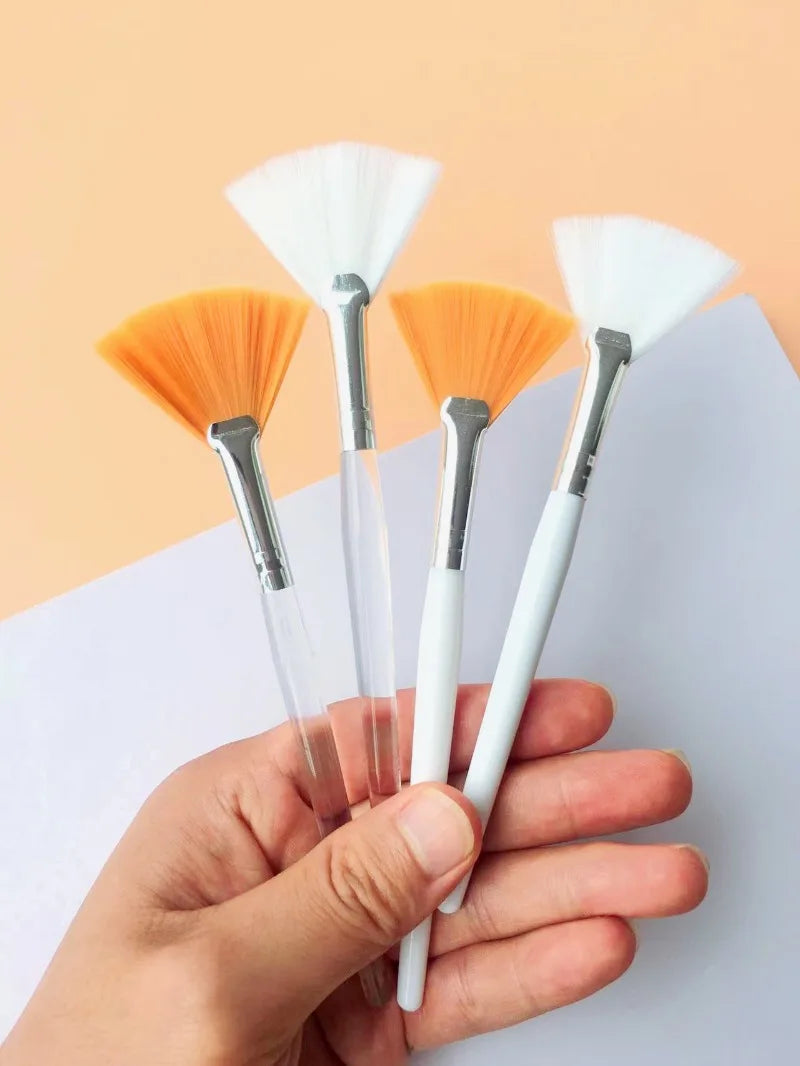 Fan Shape Makeup Brushes Set (10/20/50pcs) – Multifunctional Foundation, Facial Mask, and Essential Oil Brushes for Women