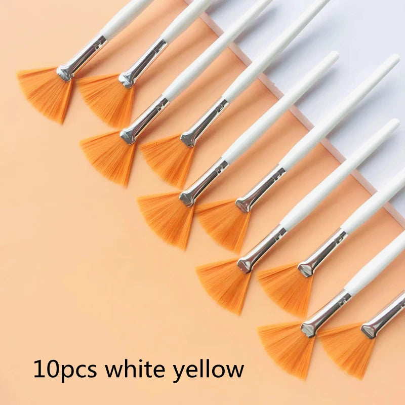 Fan Shape Makeup Brushes Set (10/20/50pcs) – Multifunctional Foundation, Facial Mask, and Essential Oil Brushes for Women