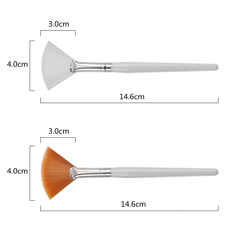 Fan Shape Makeup Brushes Set (10/20/50pcs) – Multifunctional Foundation, Facial Mask, and Essential Oil Brushes for Women
