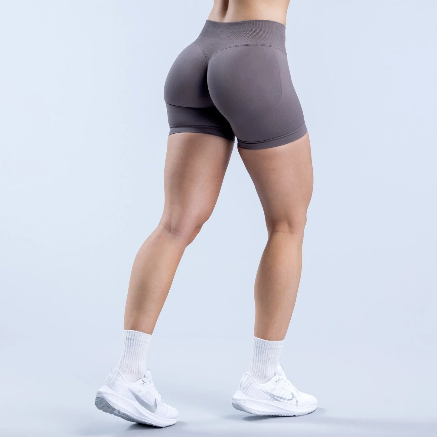 Dynamic Shorts With Logo 4.5' Seamless Scrunch Bum Yoga Short Ribbed High Waist Band Gym Short High Stretch Workout Biker Shorts