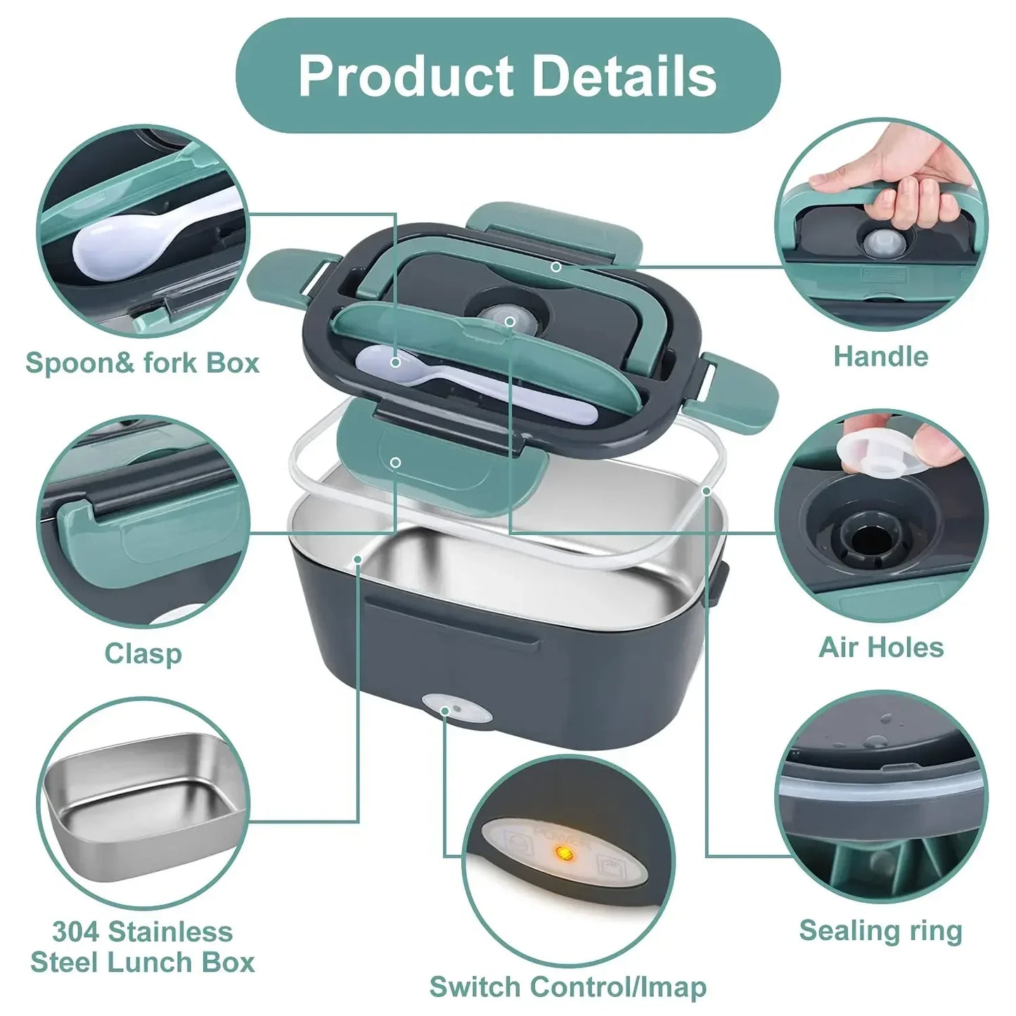 2-in-1 Electric Heating Lunch Box – Portable Food Warmer with Dual Function for Heating and Storing Meals on the Go