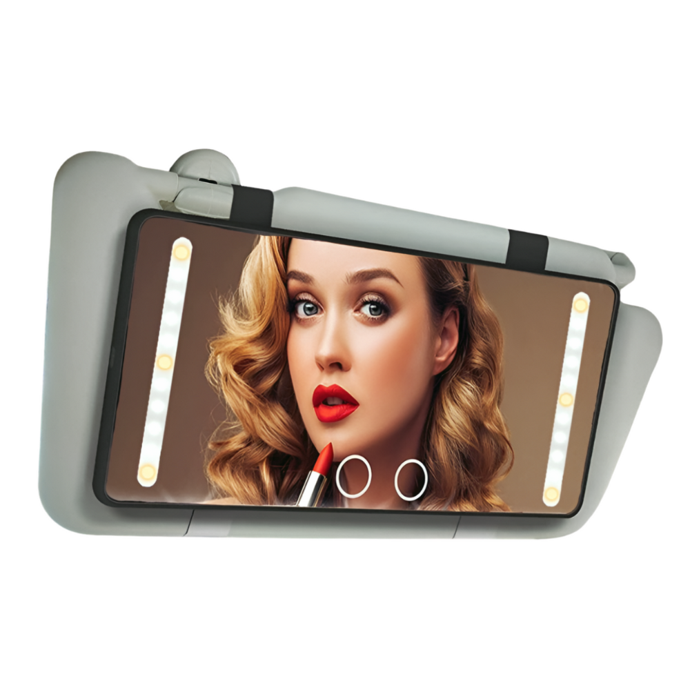 LED Car Makeup Mirror – Portable and Stylish Mirror with Built-In LED Lights for On-the-Go Touch-Ups and Perfect Lighting