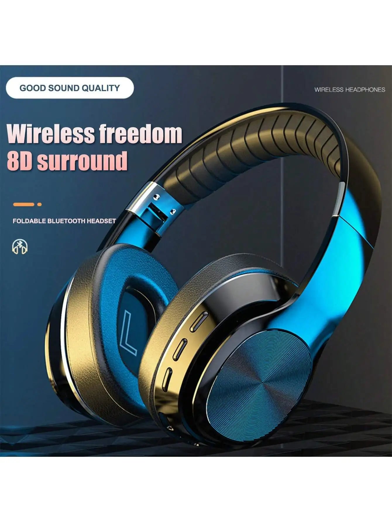 Maca Head Wear Wireless Headphone Foldable Retractable Hifi Heavy Bass Built-In Microphone Cheap Gift Fashion New Year Valentin