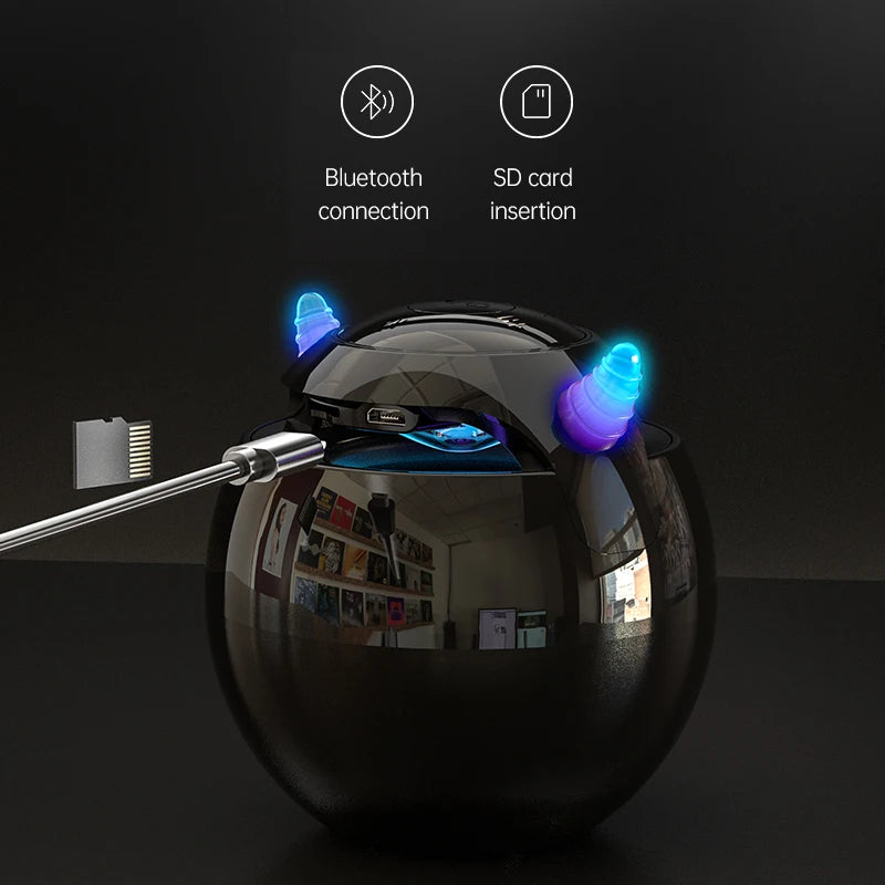 Little Devil Bluetooth Speaker Hifi Smart Voice Speaker Alarm Clock Stereo Mini Subwoofer Outdoor Pluggable Sd Card caixa de som