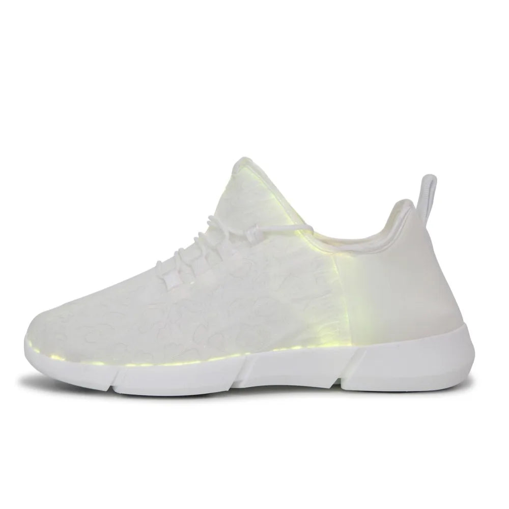 2025 New Luminous LED Sneakers – Light-Up, Glowing Shoes for Men & Women in White, Flashing Adult Sneakers