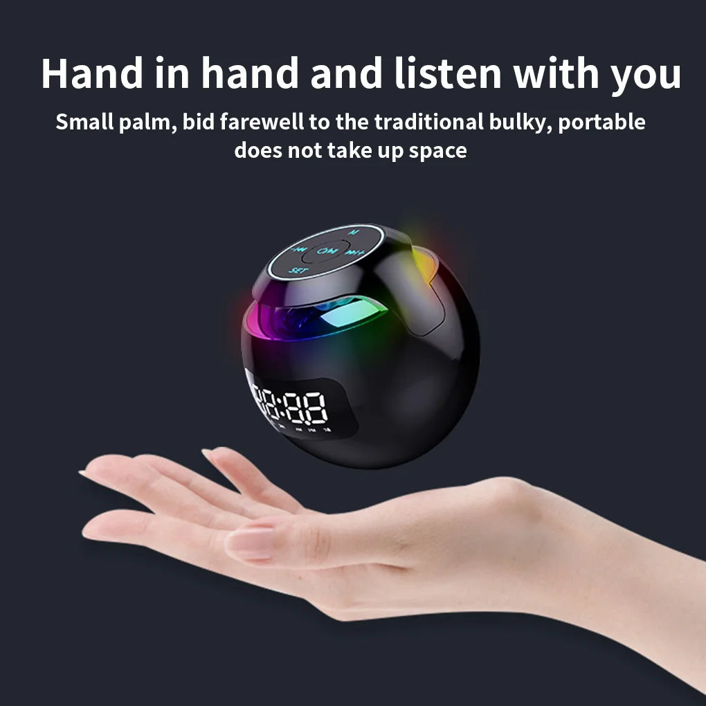 Portable Wireless Bluetooth 5.0 Speaker with LED Digital Alarm Clock Outdoor Loudspeaker Mini Speaker for Smart Phone Tablet PC