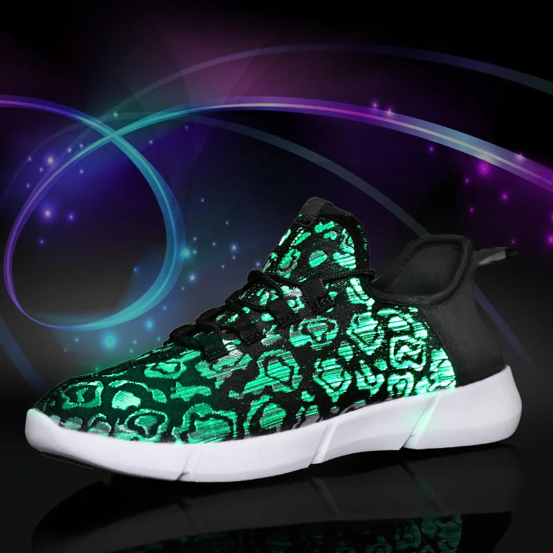 2025 New Luminous LED Sneakers – Light-Up, Glowing Shoes for Men & Women in White, Flashing Adult Sneakers