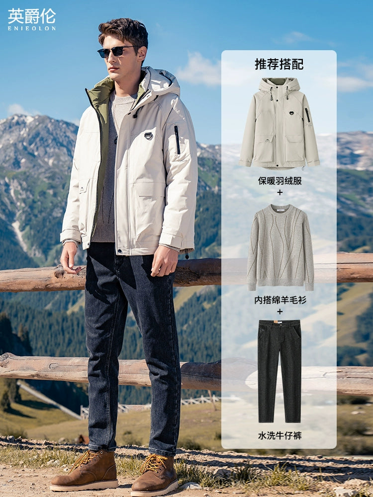 Injall Hooded Down Jacket – Cold-Proof Heattech Outdoor Jacket for Ultimate Warmth and Comfort in Harsh Weather