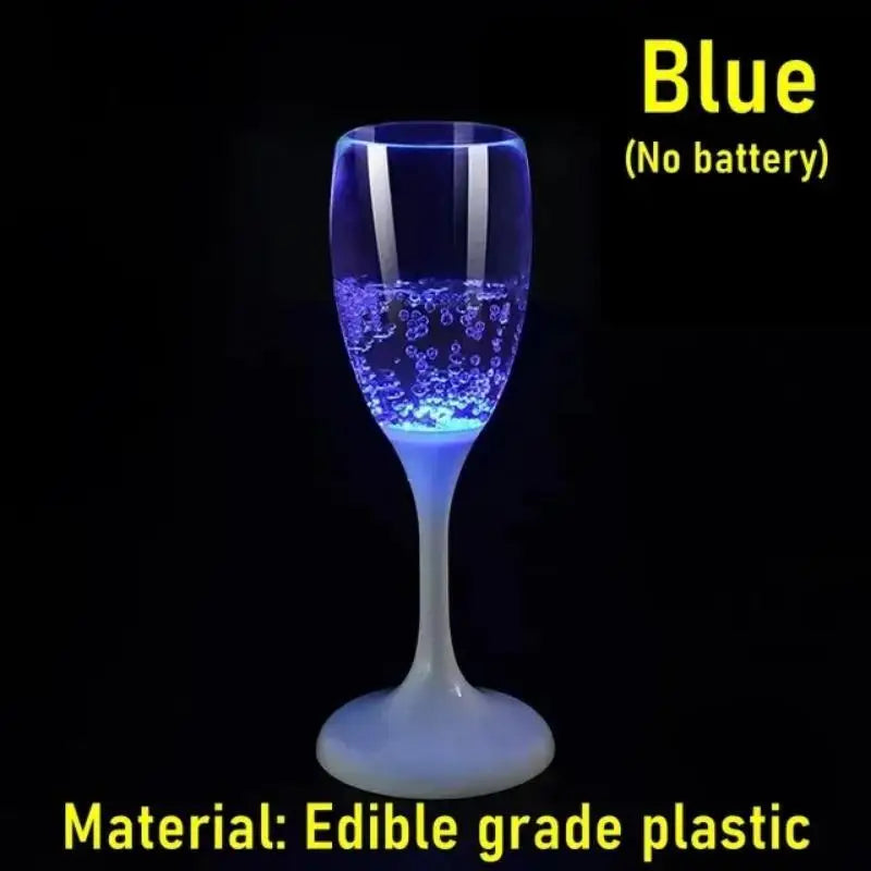 LED Light Up Cups Wine Champagne Flutes Party Favors Adults Colored Plastic Champagne Flutes Drinking Glasses Glow in 1pc