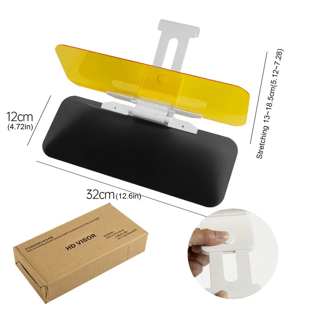 Car Sun Visor Anti-UV Anti Sunlight Dazzling Goggle Day Night Vision Driving Mirror Fold Flip Down Clear View Interior Mirrors