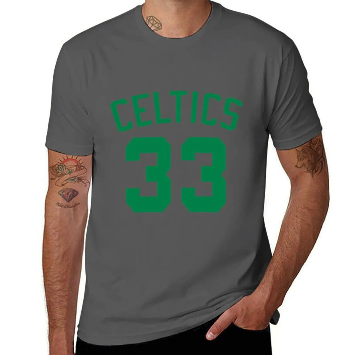 Boston Celtics Number 33 T-Shirt funny costumes graphic tee shirt custom t shirt cute tops shirts men