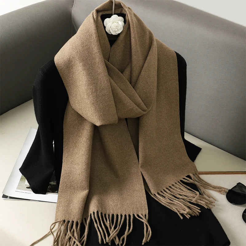 New 62 Color Winter Scarf For Women Long Warm Cashmere Scarves Hijab Solid Lady Shawl Wrap Female Pashmina Bandana Head Scarfs