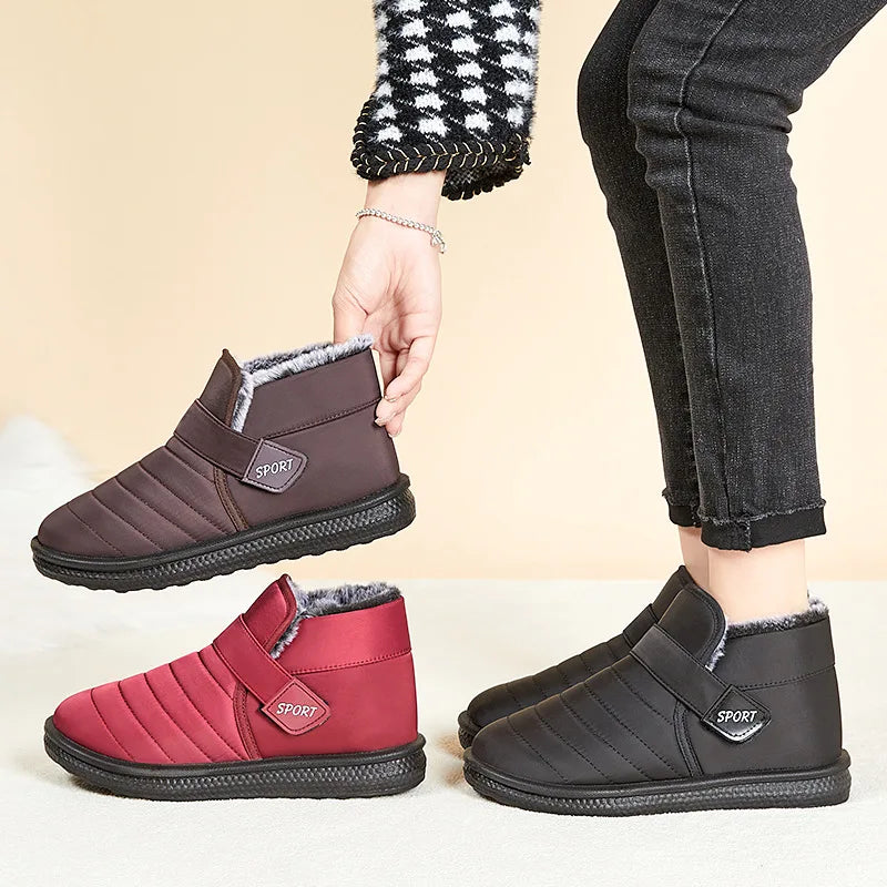 Women's Winter Casual Shoes Plugging Lightweight Sneakers Thicken Warm Fashion Soft Versatile Flat Round Toe Shoes