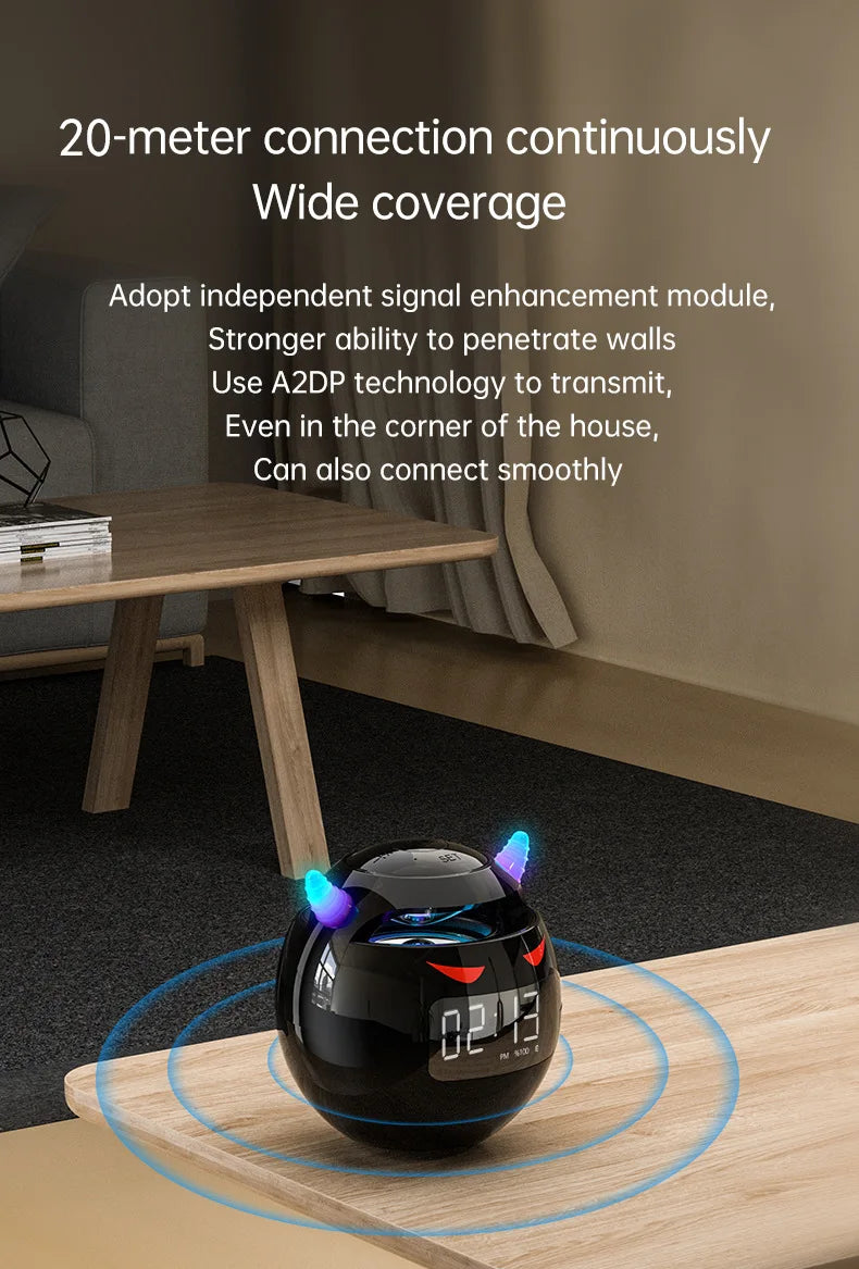 Little Devil Bluetooth Speaker Hifi Smart Voice Speaker Alarm Clock Stereo Mini Subwoofer Outdoor Pluggable Sd Card caixa de som
