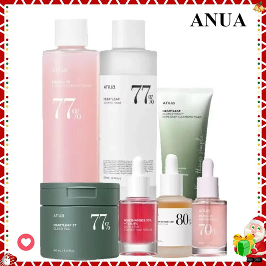 Anua Skincare Products Full Set Heartleaf Hydrating Toner Facial Cleanser Nicotinamide Essence Cleansing Oil Korean Skincare Set