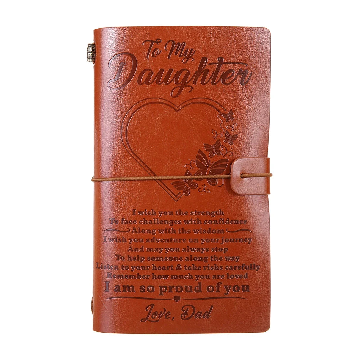 A6  Vintage Brown Craft Paper Notebook "To My Daughter Love Dad" Engraved Leather Journal Notebook Diary Gift 1pcs