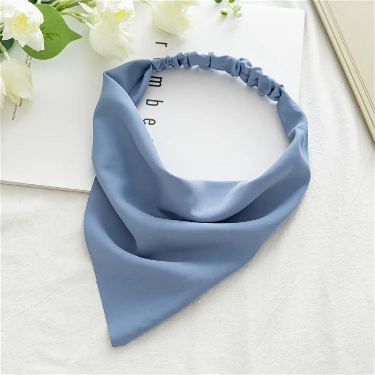 2022 Summer Vintage Print Flower Beach Bandana Hair Scarf Fashion Elastic Rubber Headbands for Women Girl Hair Accessories