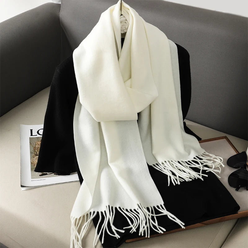 New 62 Color Winter Scarf For Women Long Warm Cashmere Scarves Hijab Solid Lady Shawl Wrap Female Pashmina Bandana Head Scarfs