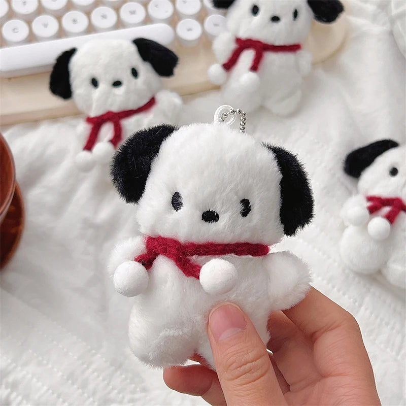 Cartoon Dog Doll Keychain Women Cute Plush Dog Keyring For Girls Gifts Creative Car Keychain