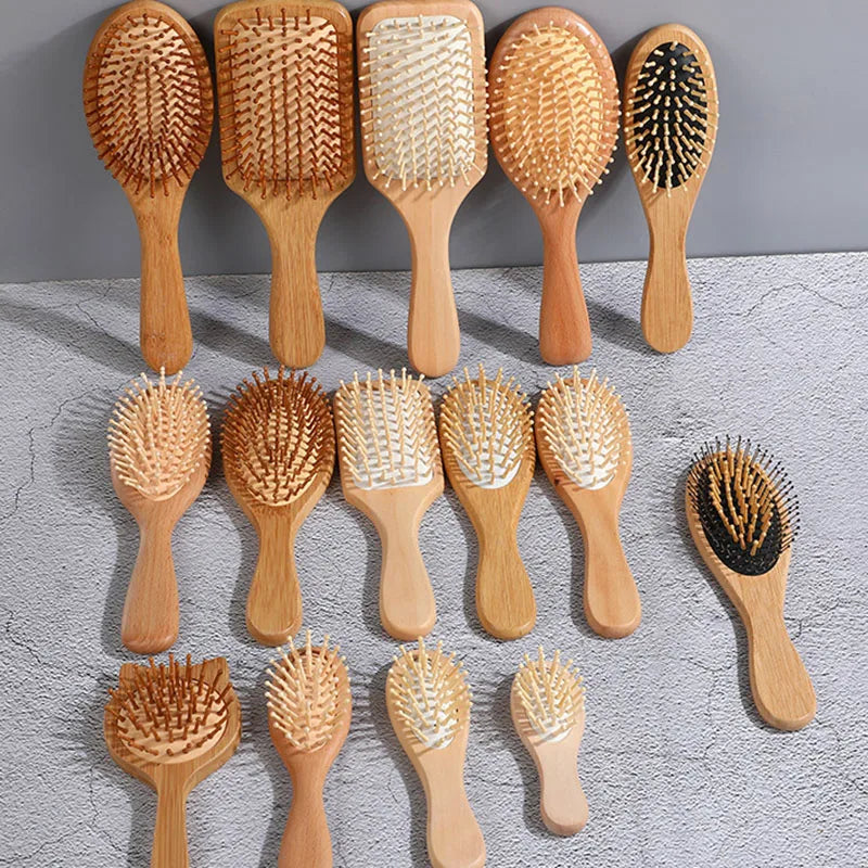 Wood Comb Professional Healthy Paddle Cushion Hair Loss Massage Brush Hairbrush Comb Scalp Hair Care Healthy bamboo comb