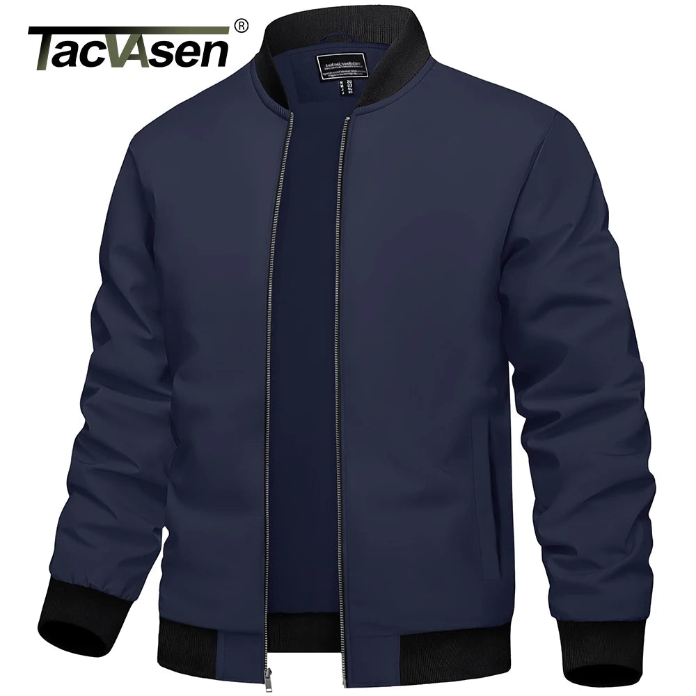 TACVASEN Men’s Varsity Bomber Jacket – Lightweight, Windproof & Waterproof Fall Outerwear for Outdoor & Casual Wear