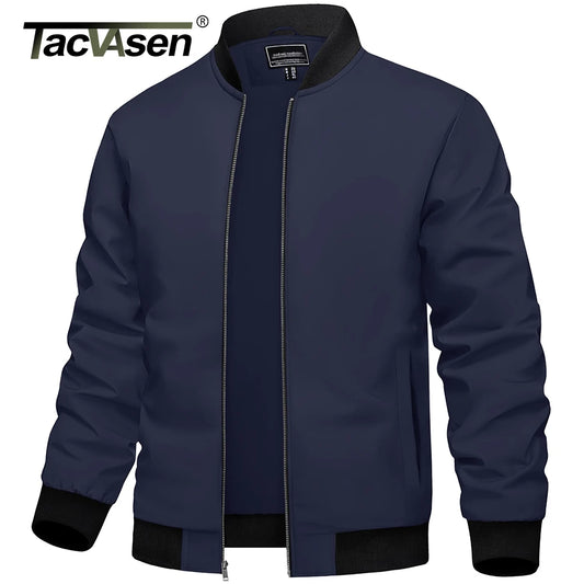 TACVASEN Men’s Varsity Bomber Jacket – Lightweight, Windproof & Waterproof Fall Outerwear for Outdoor & Casual Wear