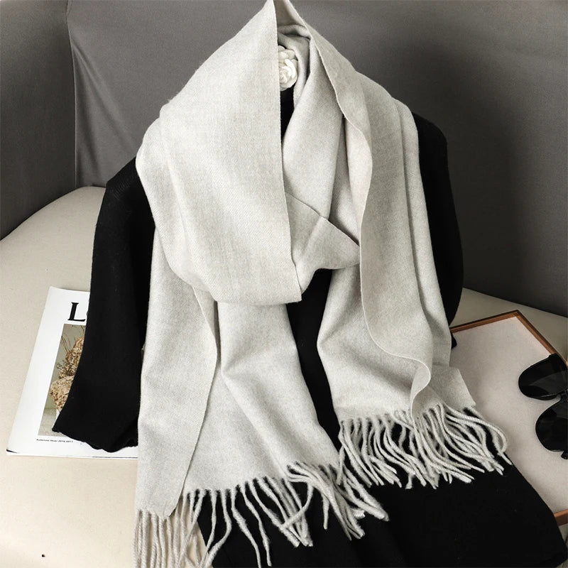 New 62 Color Winter Scarf For Women Long Warm Cashmere Scarves Hijab Solid Lady Shawl Wrap Female Pashmina Bandana Head Scarfs