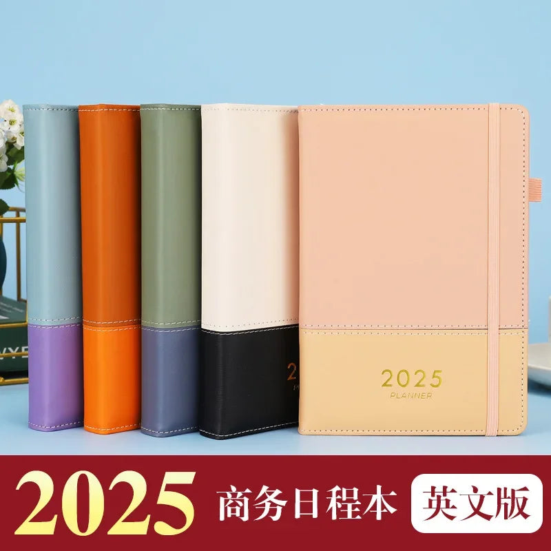 2025 Agenda Book Customized Logo Time Management A5 Plan Book English Notepad Business Diary Wholesale agenda planner  diary