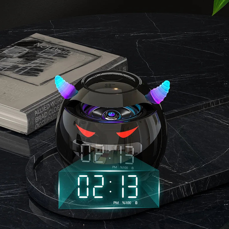 Little Devil Bluetooth Speaker Hifi Smart Voice Speaker Alarm Clock Stereo Mini Subwoofer Outdoor Pluggable Sd Card caixa de som