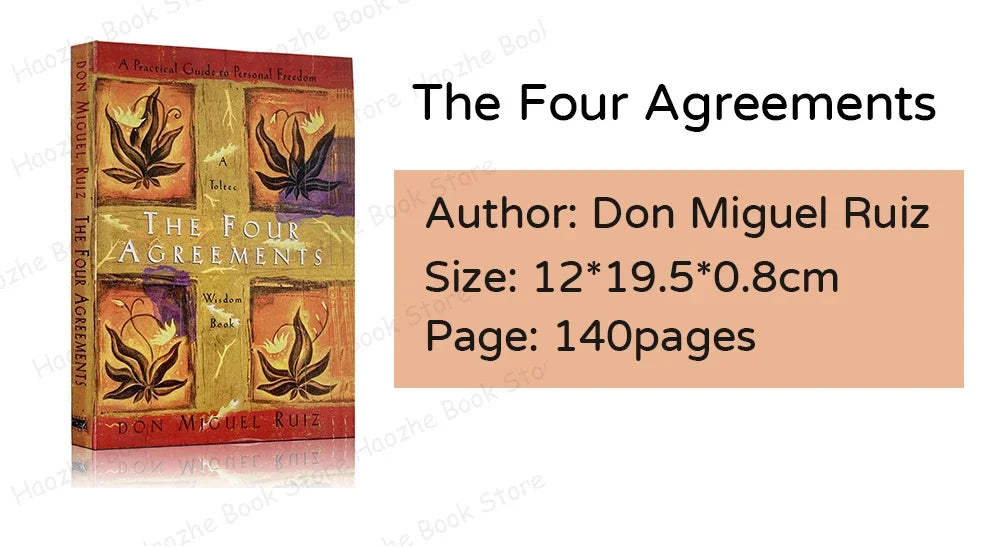 The Four Agreements: A Practical Guide to Personal Freedom by Don Miguel Ruiz Success Self-Help English Book Paperback