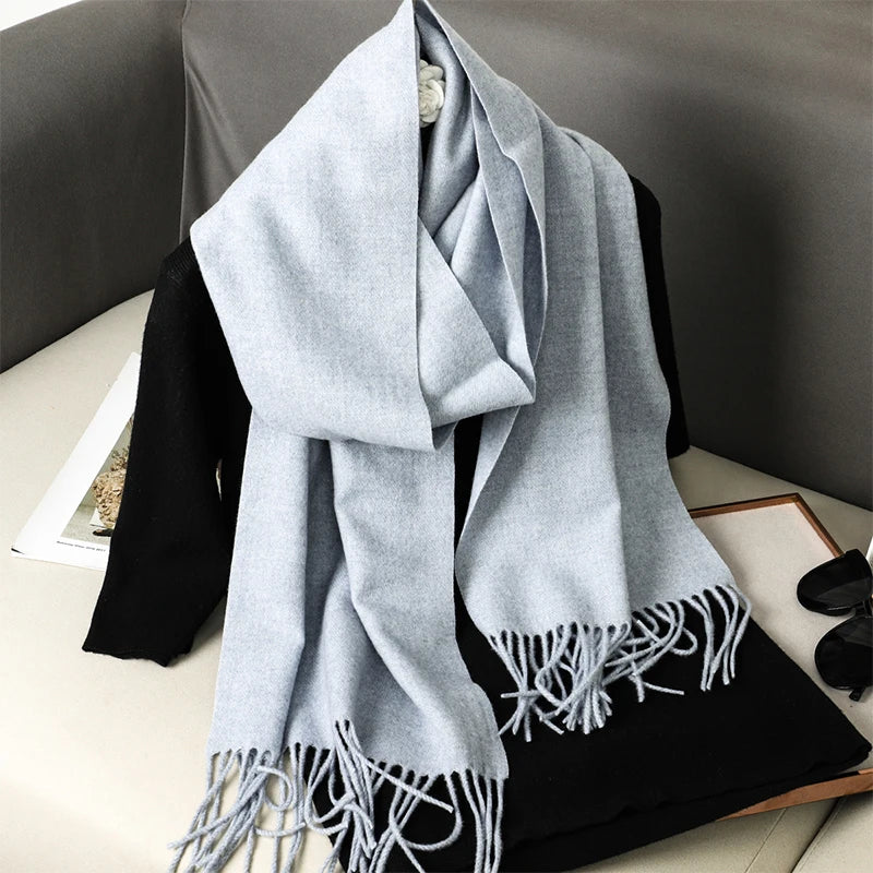 New 62 Color Winter Scarf For Women Long Warm Cashmere Scarves Hijab Solid Lady Shawl Wrap Female Pashmina Bandana Head Scarfs