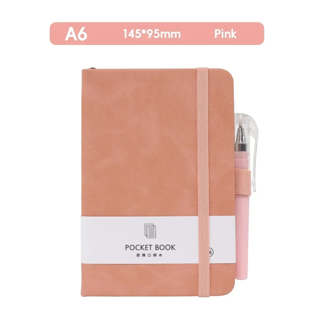 A6 Pocket Notebooks With Pen 200 Pages Leather Notepads Teacher Gift Planning Notebook And Journals School Supplies Stationery