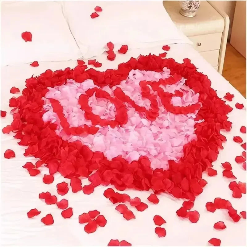 Red Silk Fake Rose Petals (100/10,000pcs) – Artificial Flower Petals for Valentine’s Day, Weddings, and Romantic Party Decor