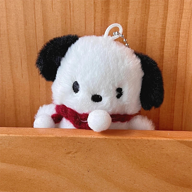 Cartoon Dog Doll Keychain Women Cute Plush Dog Keyring For Girls Gifts Creative Car Keychain