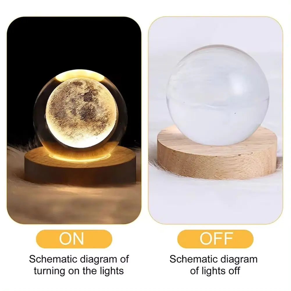 NEW Unique 3D Crystal Ball Lamp with Galaxy and Planetary Projections USB Night Light for Cozy Atmosphere plasma ball