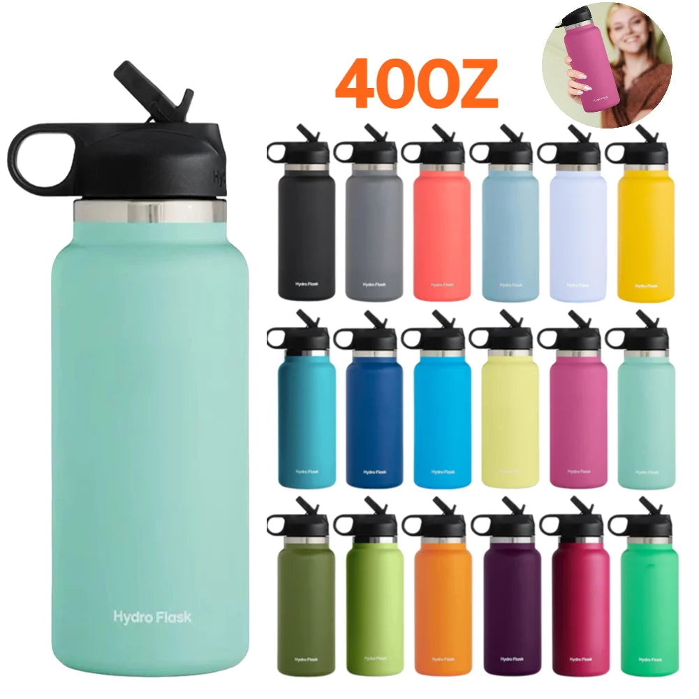 40 oz Sports Water Bottle Insulated Vacuum Water Bottle Flex Cap Straw Lid Stainless Steel Vacuum Flask for Coffee Tea and Drinks