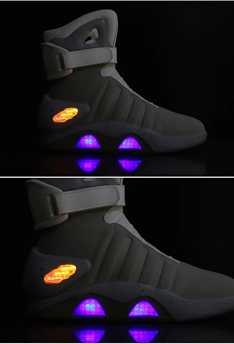 UncleJerry Men Boots Back To Future Adult USB Charging LED Shoes with Remote Control for Men and Women Boots for Party Mag 2024