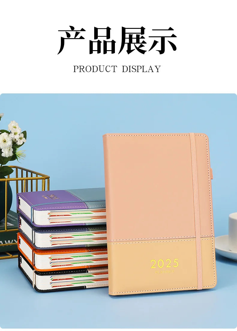 2025 Agenda Book Customized Logo Time Management A5 Plan Book English Notepad Business Diary Wholesale agenda planner  diary