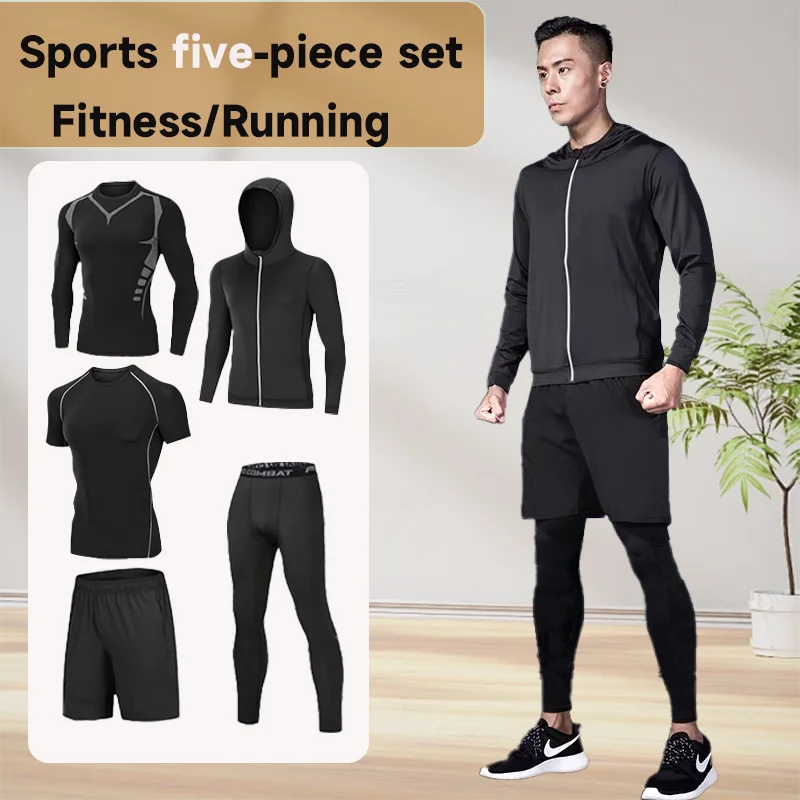 Tracksuit Men's quick-drying outfit Running coat Autumn morning run cycling wear Fitness training clothes outdoor