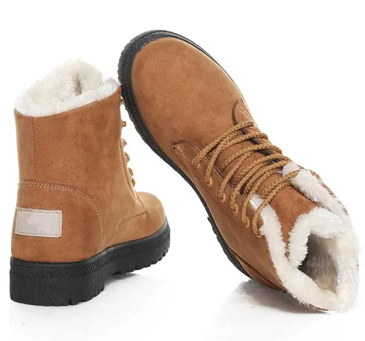 Women's Winter Boots Low Heels Women Boots With Fur Warm Winter Shoes Women Snow Boots Ankle Botas Mujer Winter Footwear Female