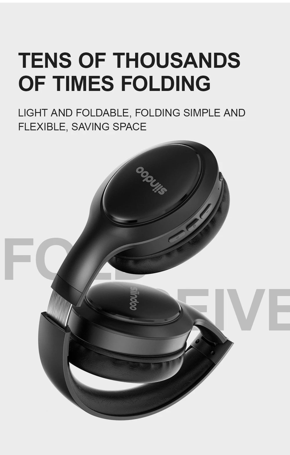 Siindoo JH-919 Wireless Bluetooth Headphones Foldable Stereo Earphones Super Bass Noise Cancelling Mic For Iphone Laptop PC TV