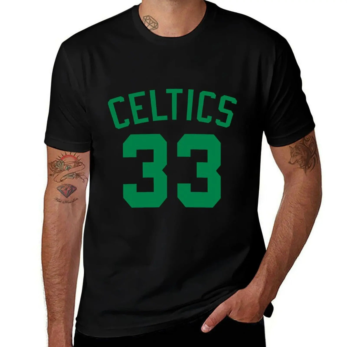Boston Celtics Number 33 T-Shirt funny costumes graphic tee shirt custom t shirt cute tops shirts men