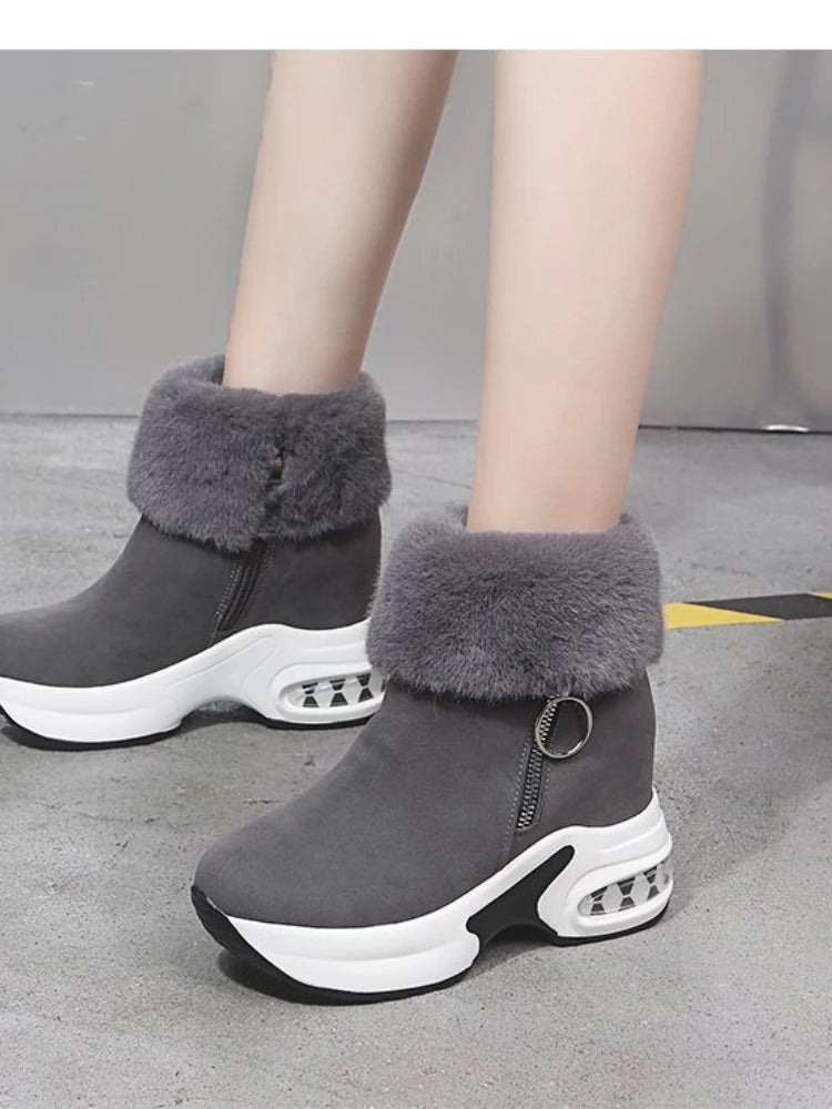 Winter Women Warm Sneakers Platform Snow Boots 2022 Ankle Boots Female Causal Shoes Ankle Boots for Women Lace-up Ladies Boots