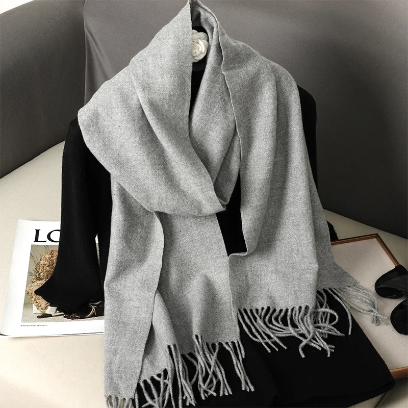 New 62 Color Winter Scarf For Women Long Warm Cashmere Scarves Hijab Solid Lady Shawl Wrap Female Pashmina Bandana Head Scarfs