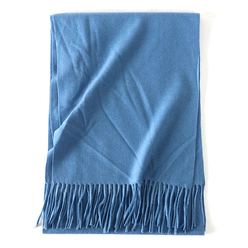 New 62 Color Winter Scarf For Women Long Warm Cashmere Scarves Hijab Solid Lady Shawl Wrap Female Pashmina Bandana Head Scarfs