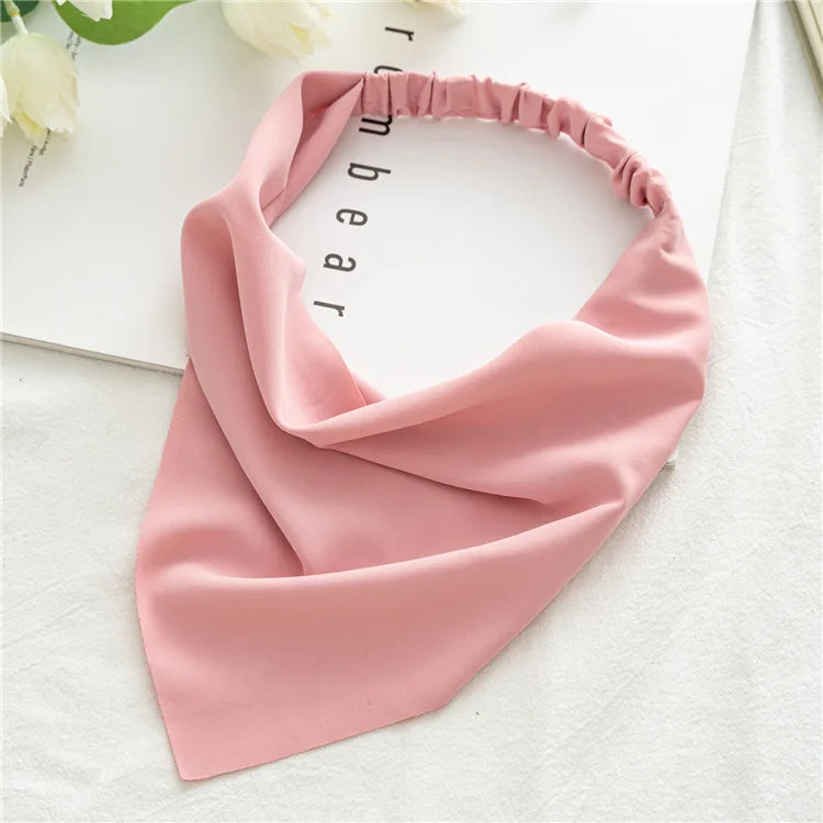 2022 Summer Vintage Print Flower Beach Bandana Hair Scarf Fashion Elastic Rubber Headbands for Women Girl Hair Accessories