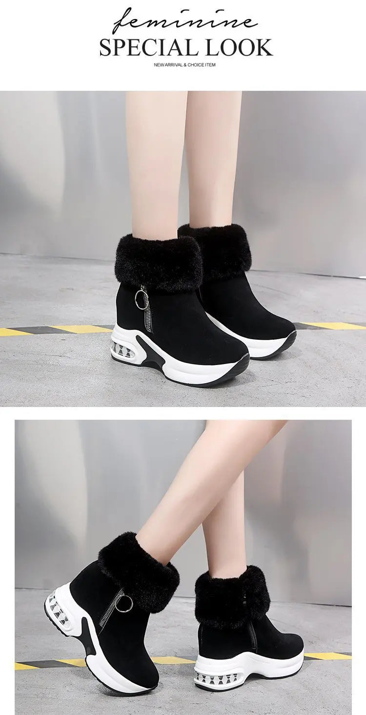 Winter Women Warm Sneakers Platform Snow Boots 2022 Ankle Boots Female Causal Shoes Ankle Boots for Women Lace-up Ladies Boots