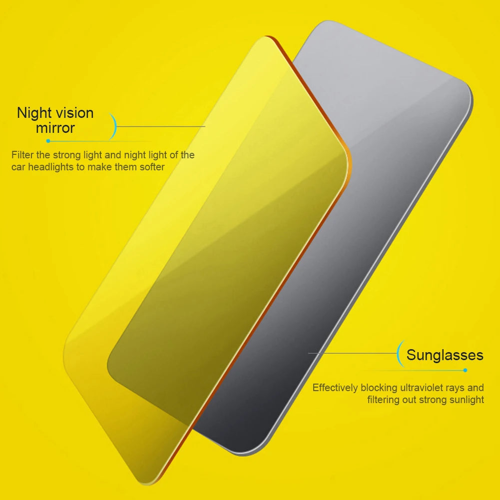 Car Sun Visor Anti-UV Anti Sunlight Dazzling Goggle Day Night Vision Driving Mirror Fold Flip Down Clear View Interior Mirrors