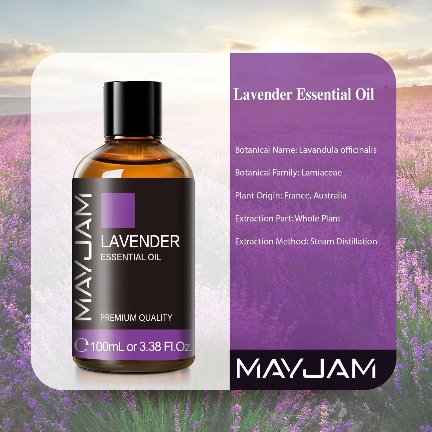 MAYJAM 100ML Essential Oils For Humidifier Diffuser Eucalyptus Lavender Jasmine Peppermint Sandalwood Cedarwood Aromatic Oil